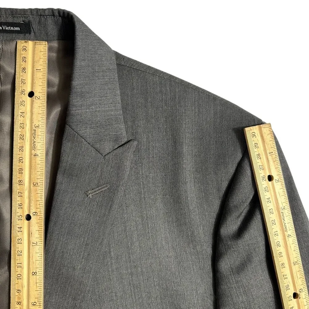 NWOT*EGARA Mens Blazer Sport Coat Two Button Suit Jacket Slim fit 44R Gray Wool